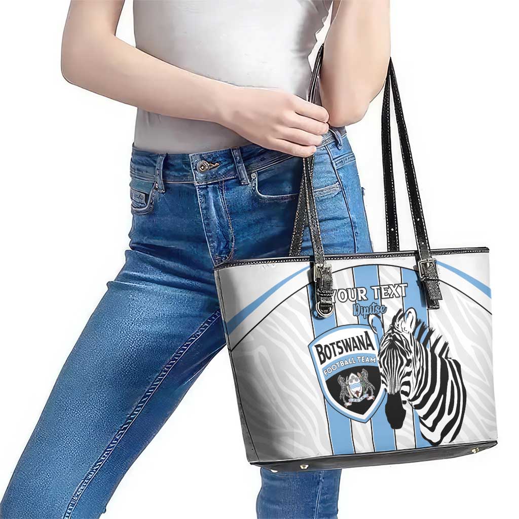 Custom Botswana Football Leather Tote Bag Come On Zebras