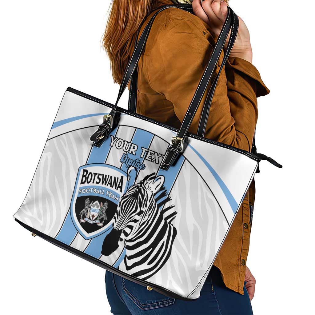 Custom Botswana Football Leather Tote Bag Come On Zebras