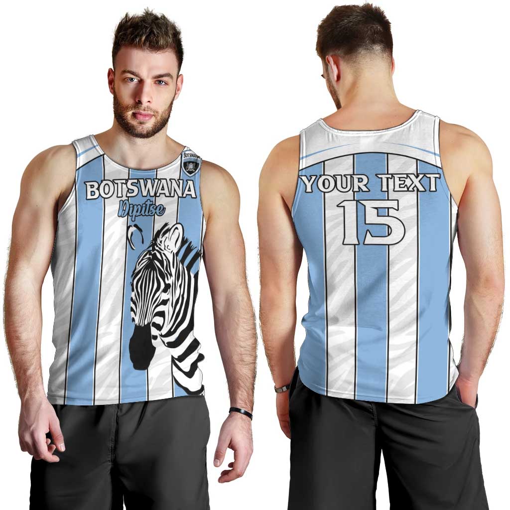 Custom Botswana Football Men Tank Top Come On Zebras