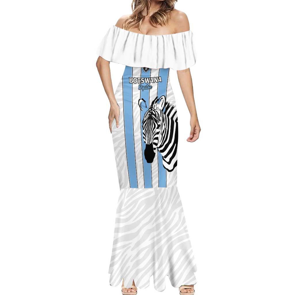 Custom Botswana Football Mermaid Dress Come On Zebras