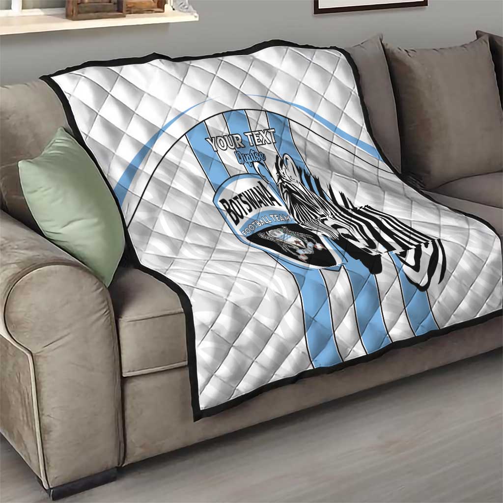 Custom Botswana Football Quilt Come On Zebras