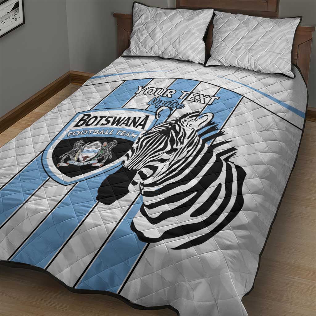 Custom Botswana Football Quilt Bed Set Come On Zebras