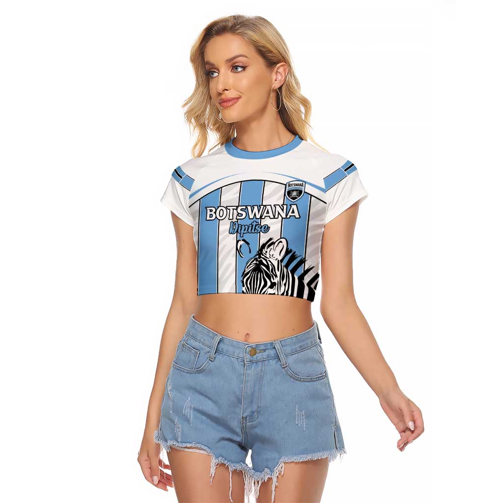 Custom Botswana Football Raglan Cropped T Shirt Come On Zebras