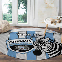 Custom Botswana Football Round Carpet Come On Zebras