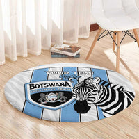 Custom Botswana Football Round Carpet Come On Zebras