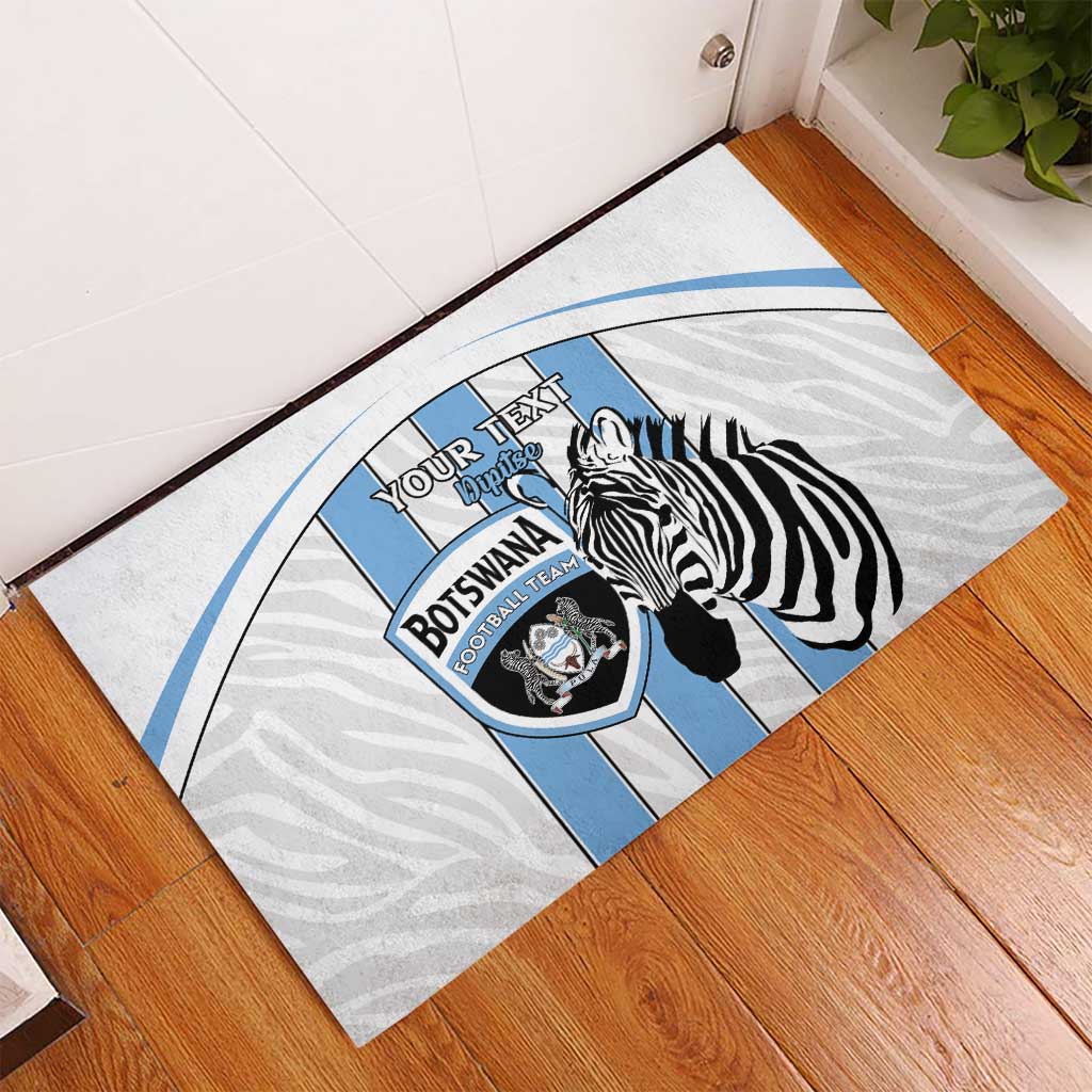 Custom Botswana Football Rubber Doormat Come On Zebras
