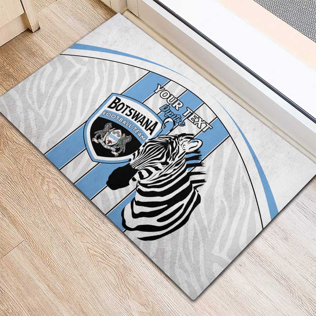 Custom Botswana Football Rubber Doormat Come On Zebras