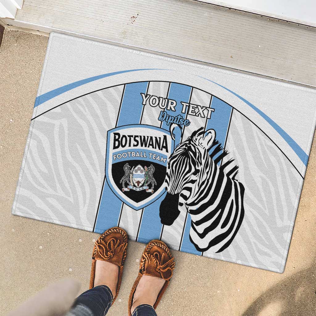 Custom Botswana Football Rubber Doormat Come On Zebras