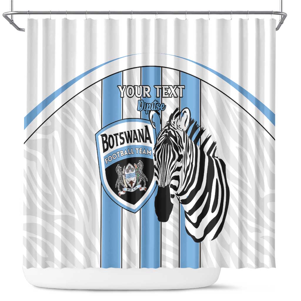 Custom Botswana Football Shower Curtain Come On Zebras