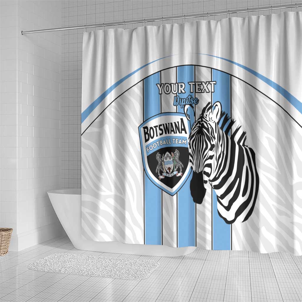 Custom Botswana Football Shower Curtain Come On Zebras