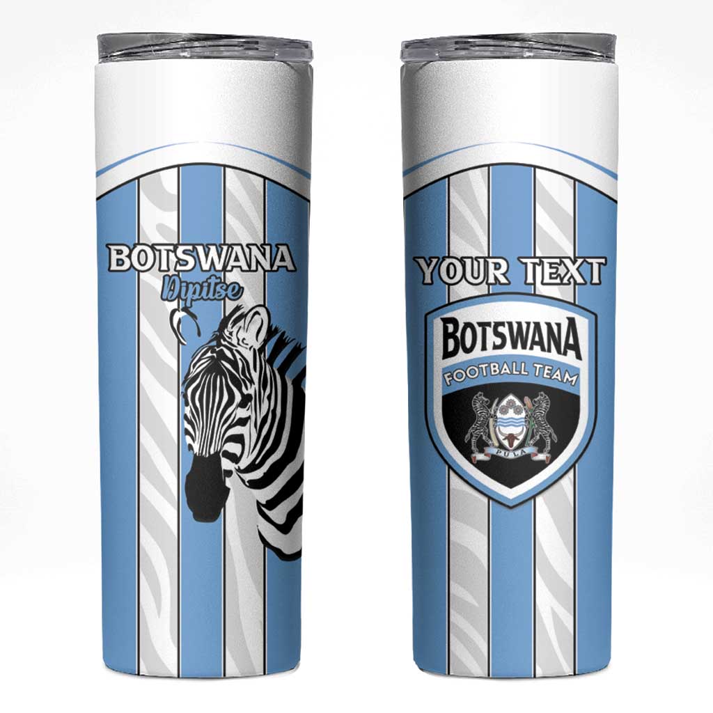 Custom Botswana Football Skinny Tumbler Come On Zebras