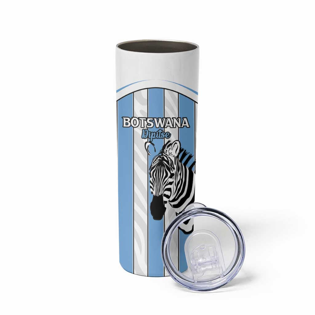 Custom Botswana Football Skinny Tumbler Come On Zebras
