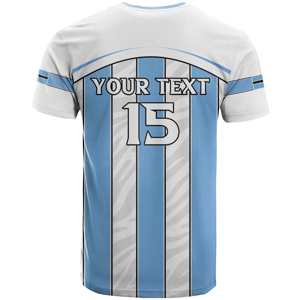 Custom Botswana Football T Shirt Come On Zebras