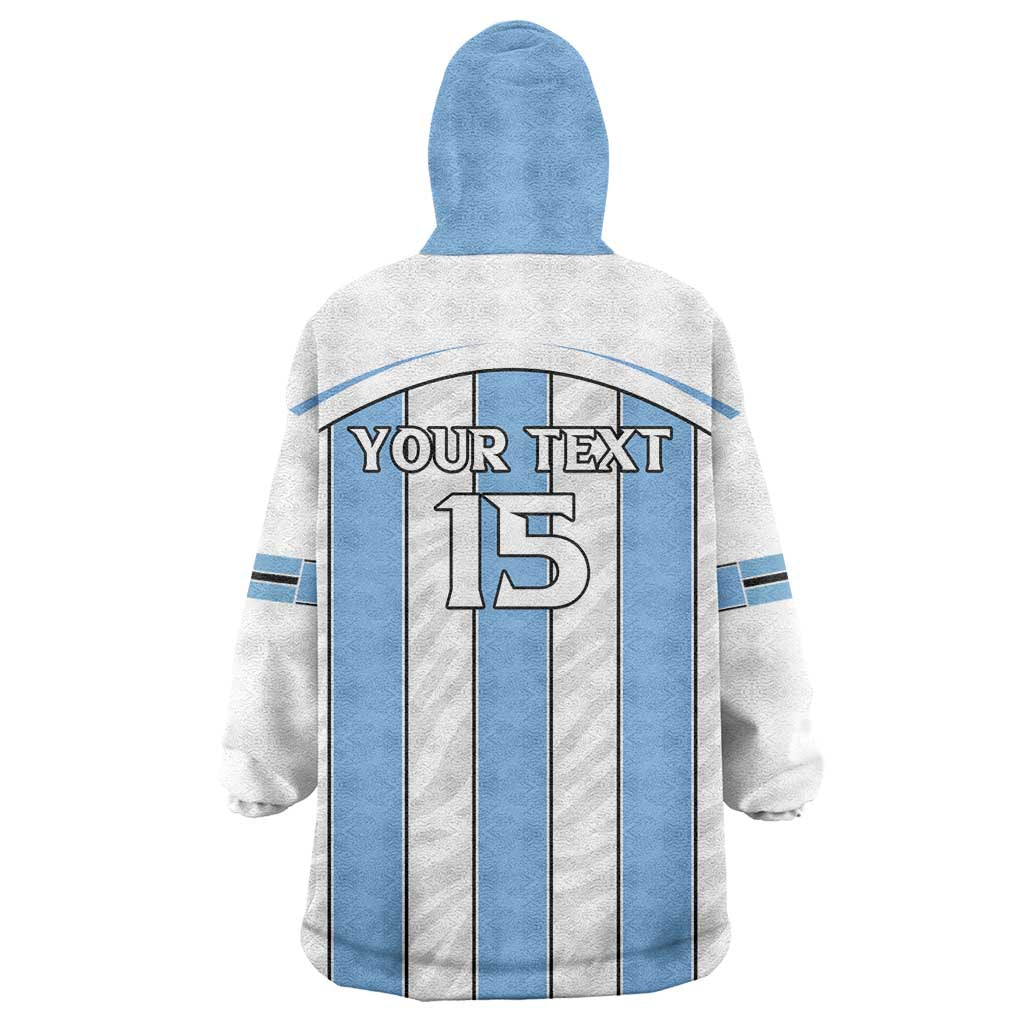 Custom Botswana Football Wearable Blanket Hoodie Come On Zebras