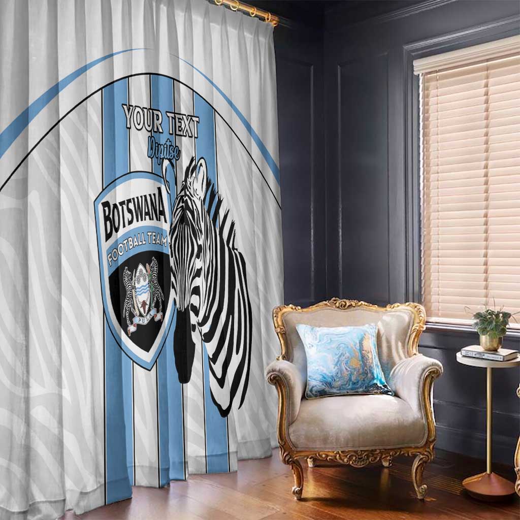 Custom Botswana Football Window Curtain Come On Zebras