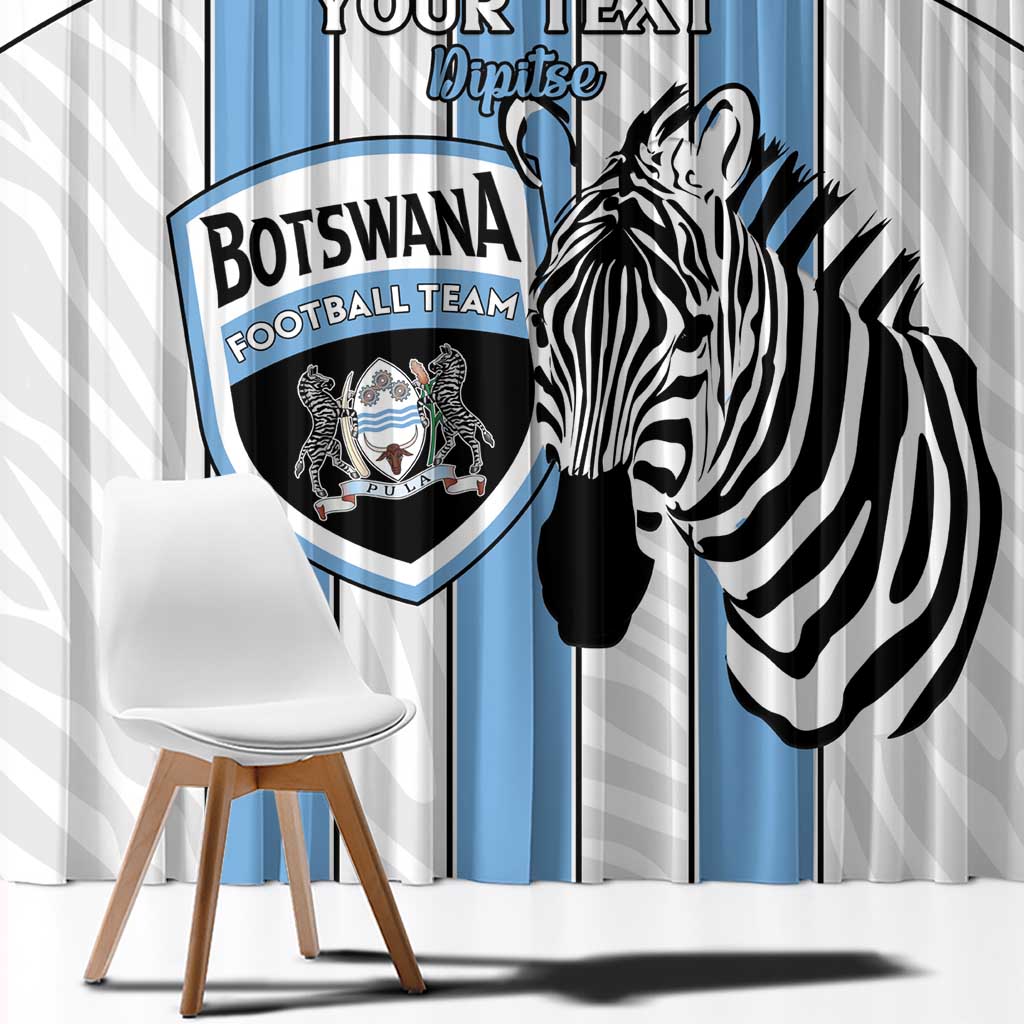 Custom Botswana Football Window Curtain Come On Zebras