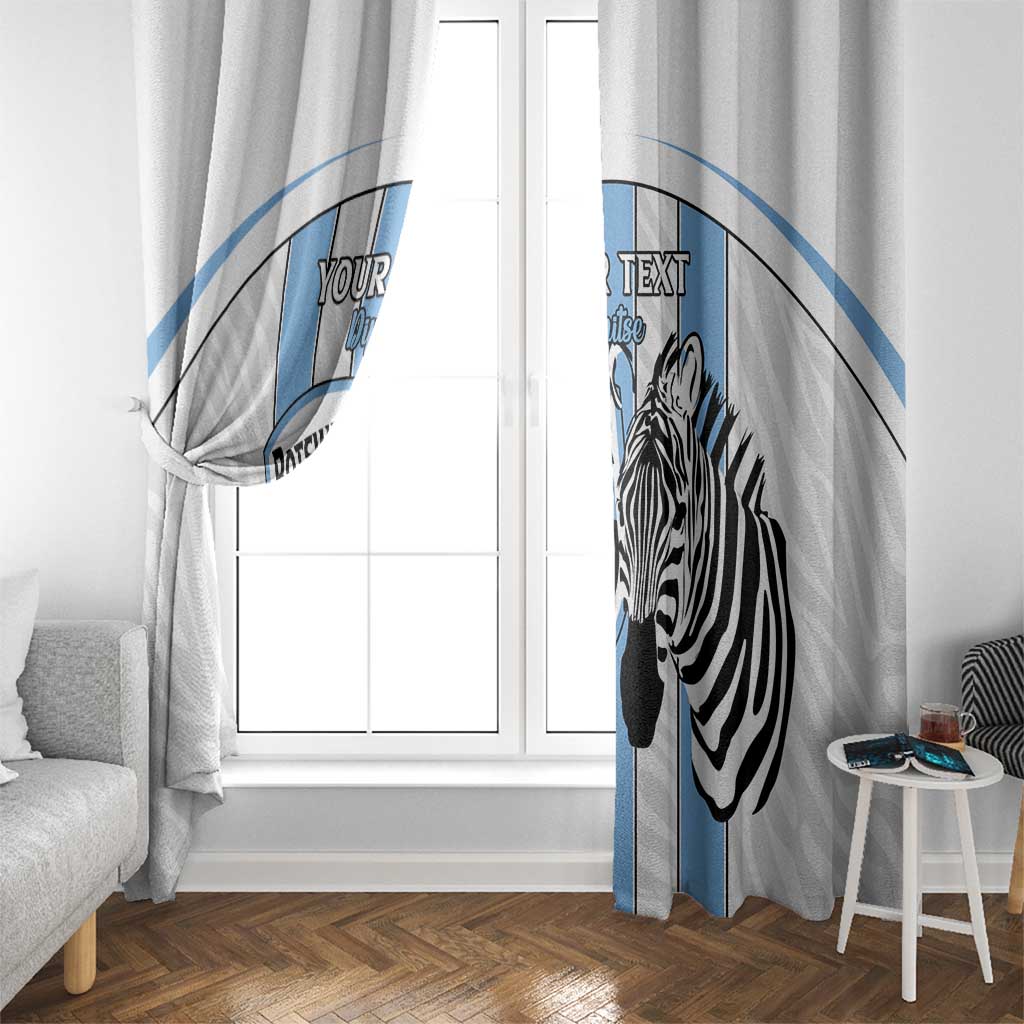 Custom Botswana Football Window Curtain Come On Zebras