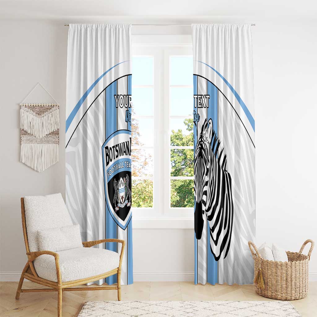 Custom Botswana Football Window Curtain Come On Zebras