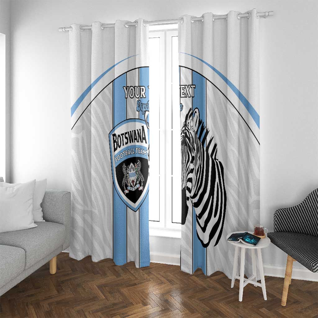 Custom Botswana Football Window Curtain Come On Zebras