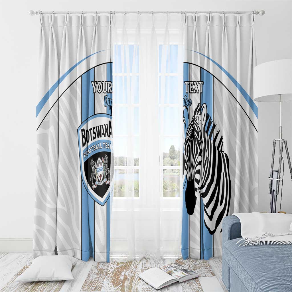 Custom Botswana Football Window Curtain Come On Zebras