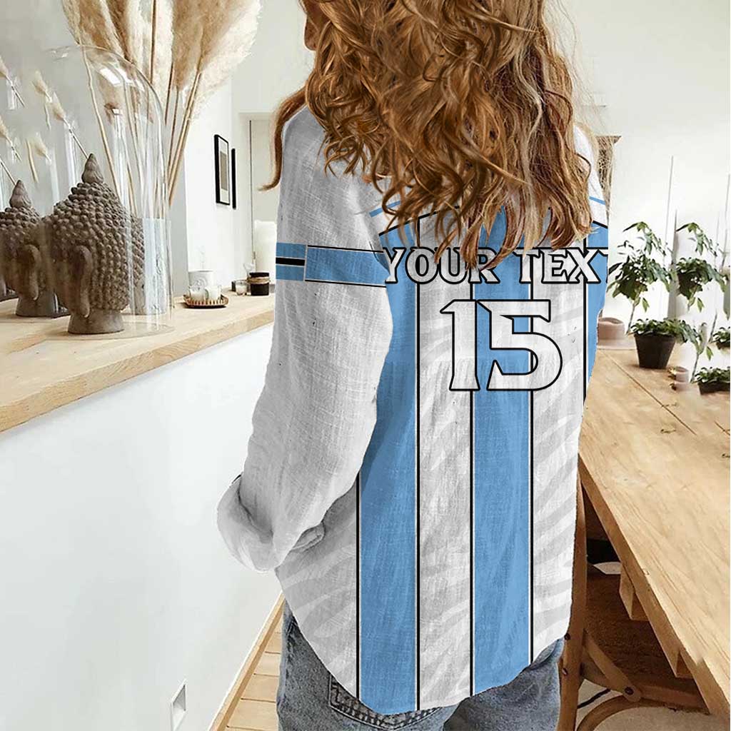 Custom Botswana Football Women Casual Shirt Come On Zebras