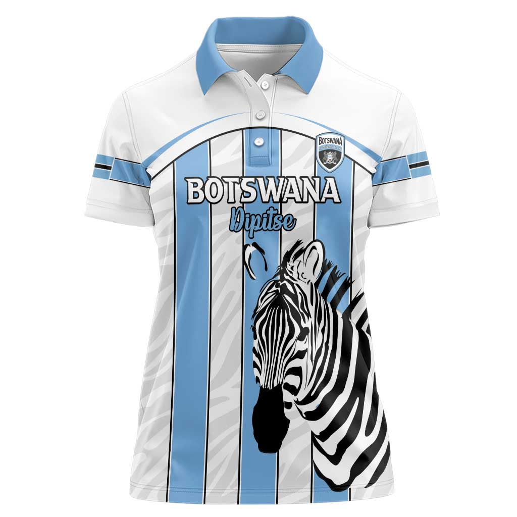 Custom Botswana Football Women Polo Shirt Come On Zebras