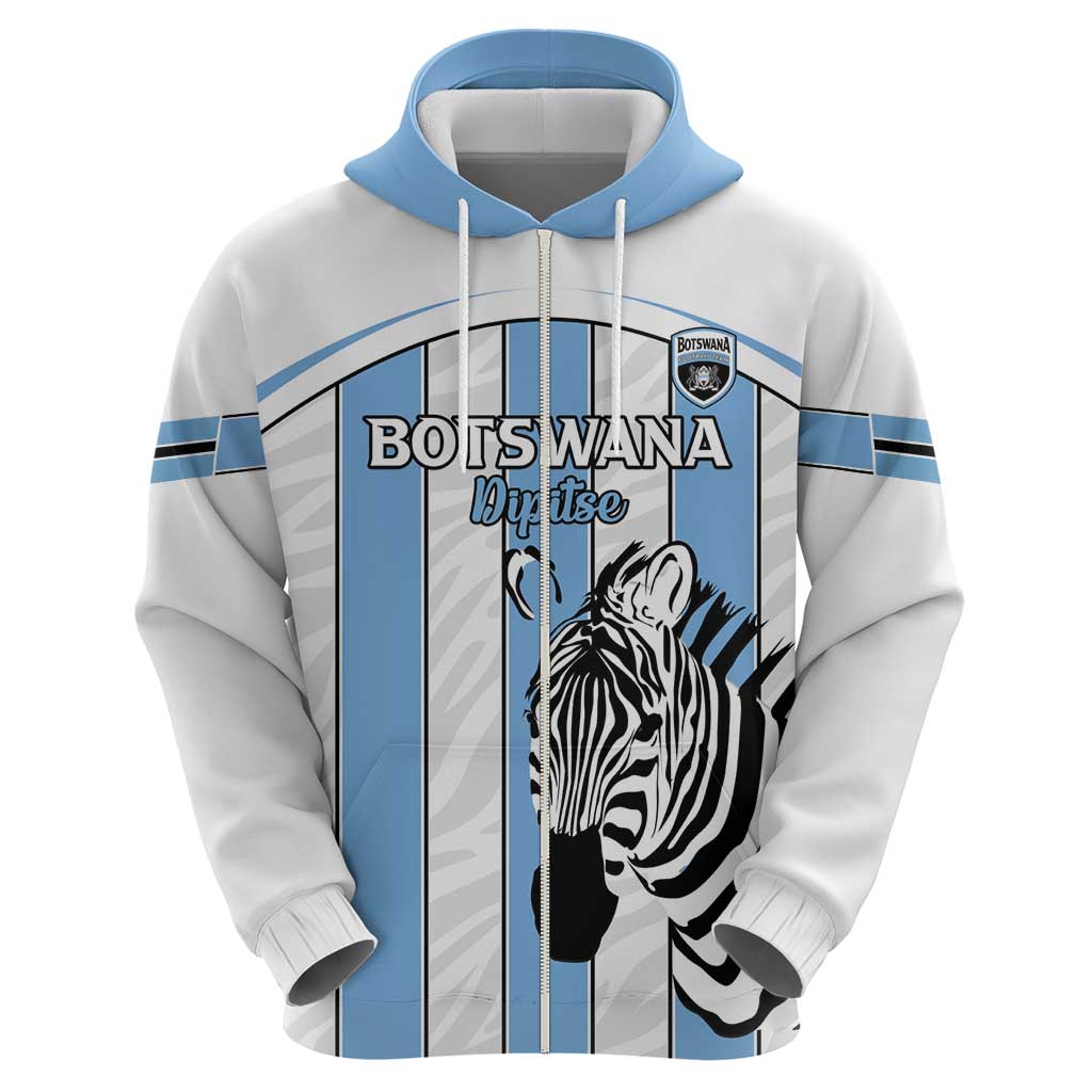 Custom Botswana Football Zip Hoodie Come On Zebras