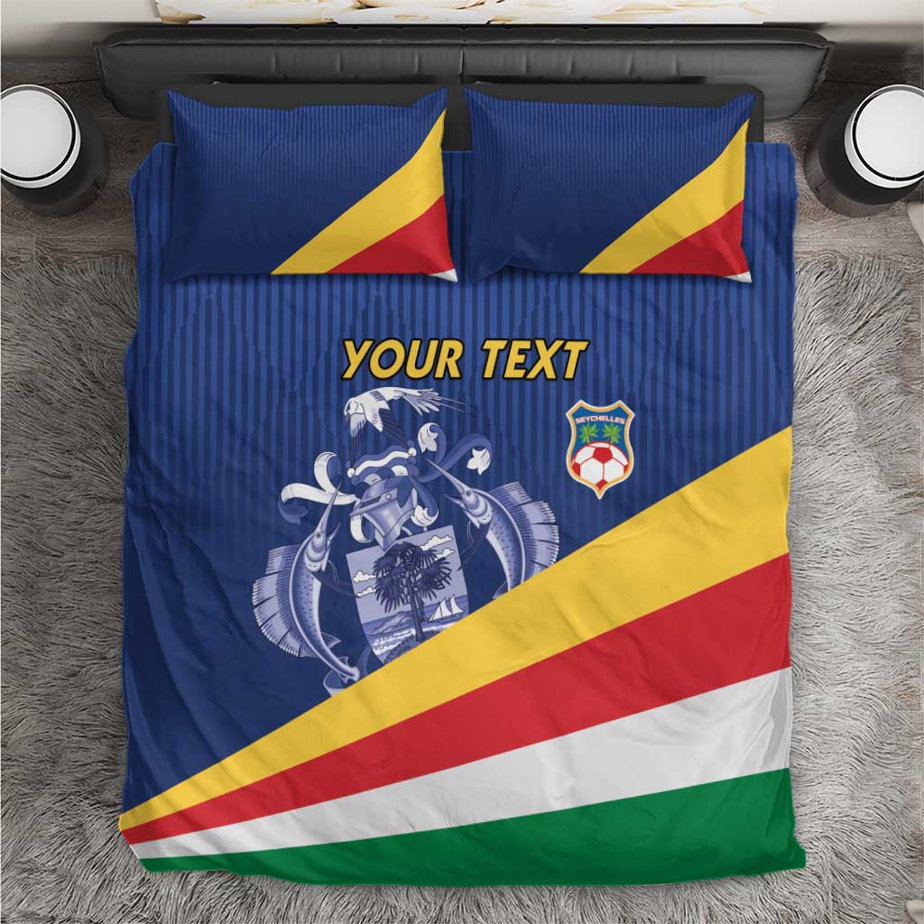 Custom Seychelles Beach Soccer 2025 Bedding Set Flag Style