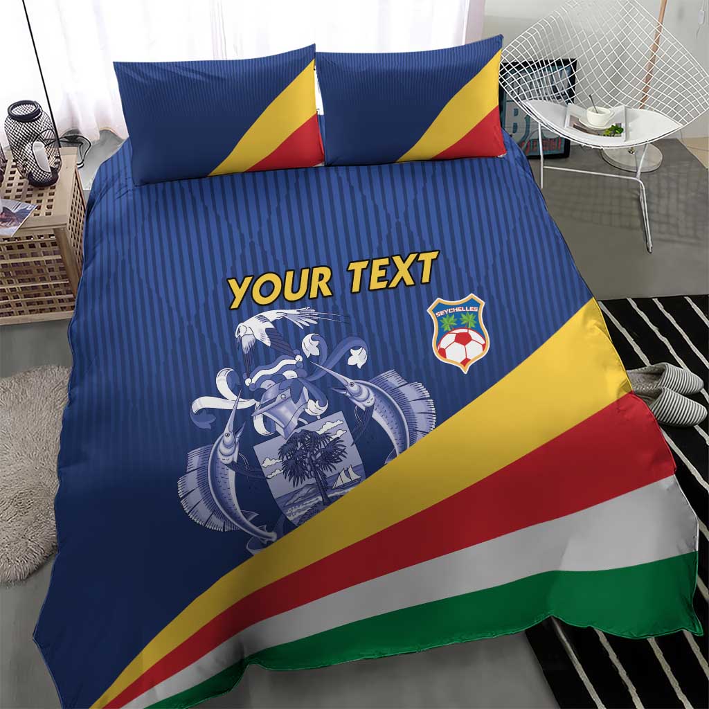 Custom Seychelles Beach Soccer 2025 Bedding Set Flag Style
