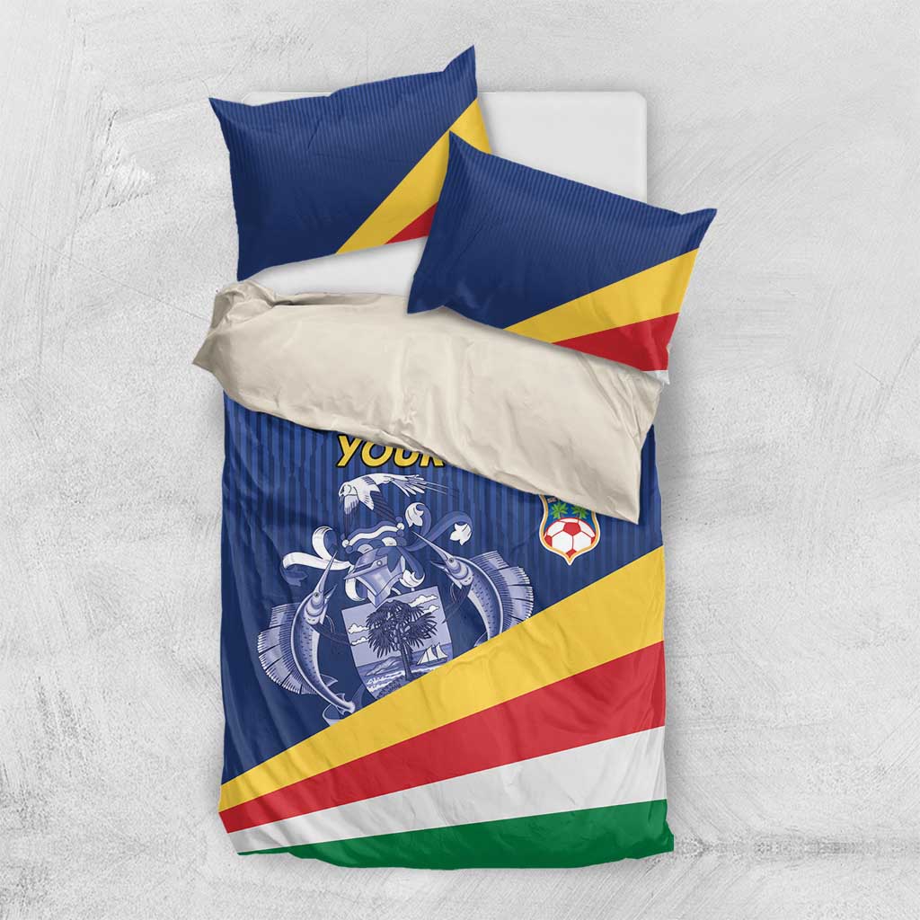 Custom Seychelles Beach Soccer 2025 Bedding Set Flag Style
