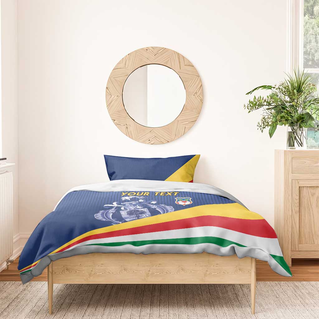 Custom Seychelles Beach Soccer 2025 Bedding Set Flag Style