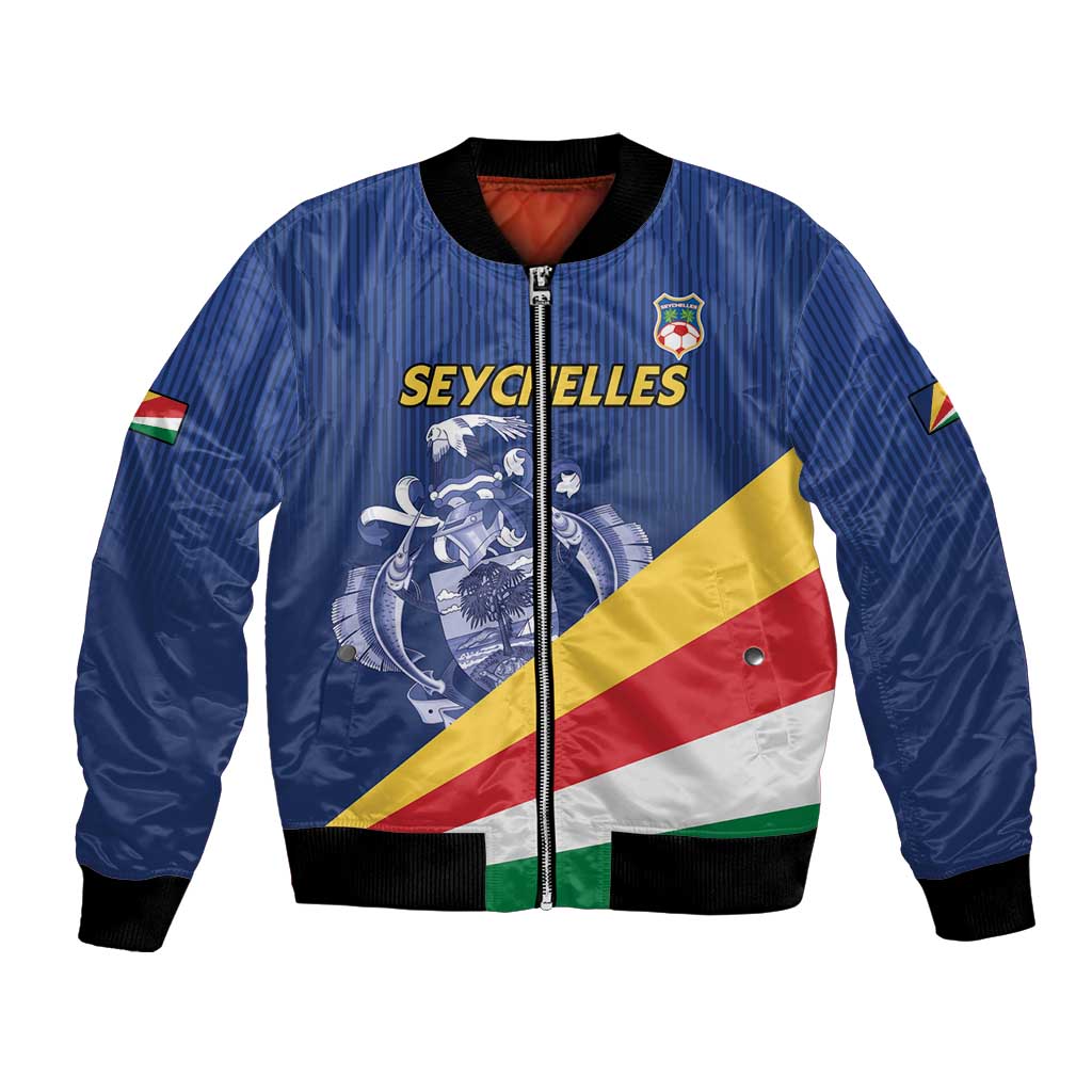 Custom Seychelles Beach Soccer 2025 Bomber Jacket Flag Style