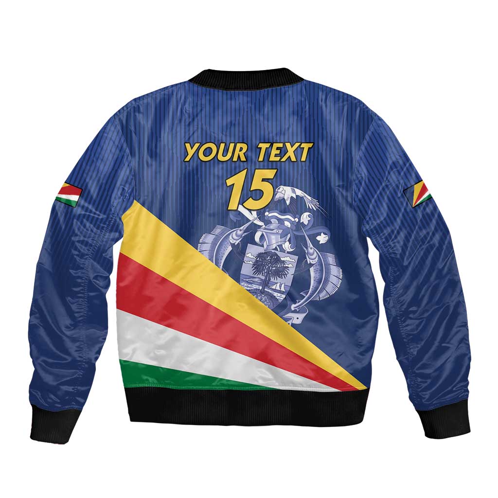 Custom Seychelles Beach Soccer 2025 Bomber Jacket Flag Style