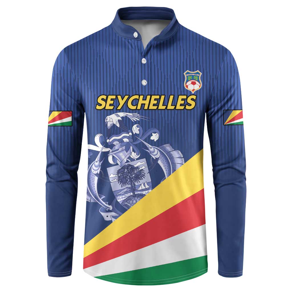 Custom Seychelles Beach Soccer 2025 Button Sweatshirt Flag Style