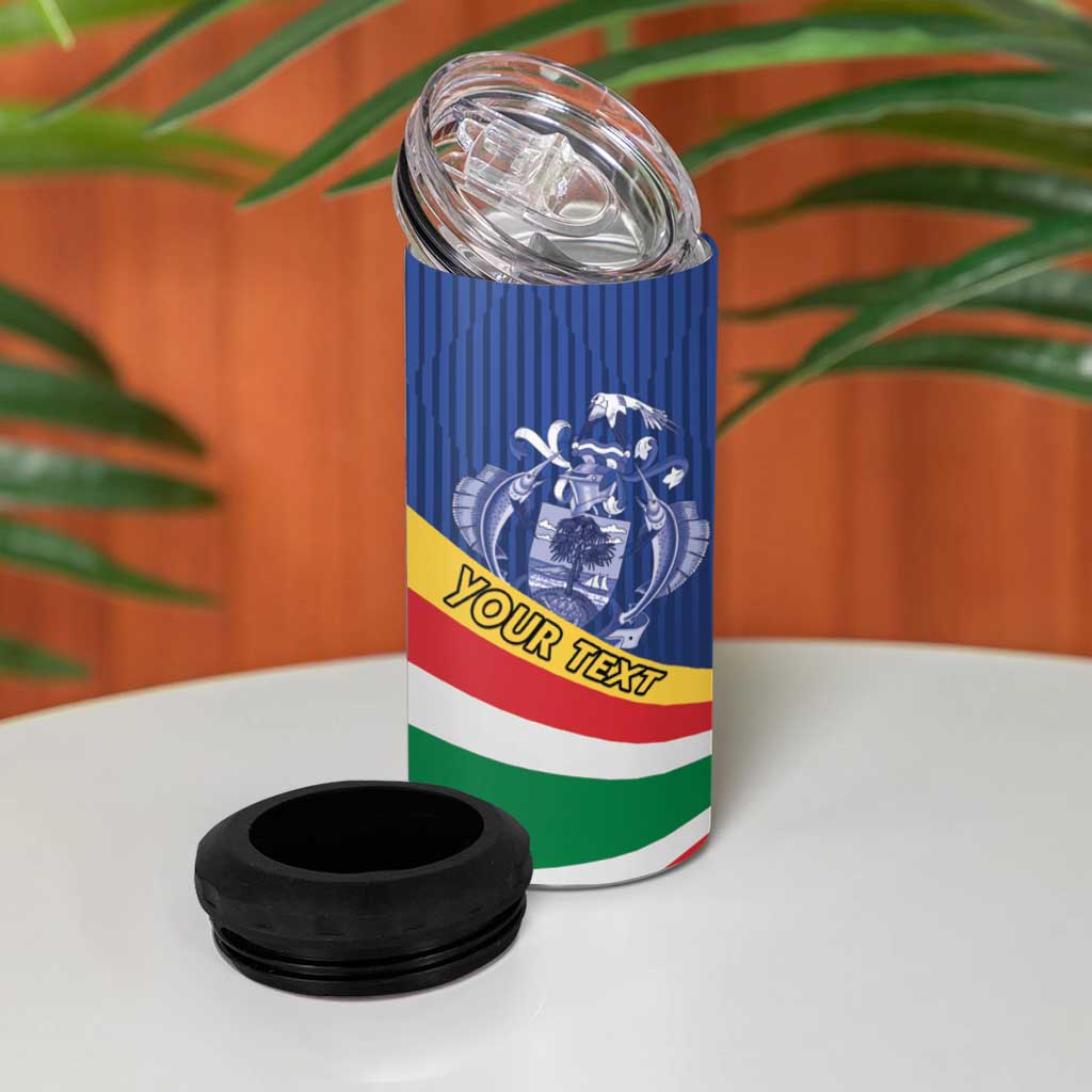 Custom Seychelles Beach Soccer 2025 4 in 1 Can Cooler Tumbler Flag Style