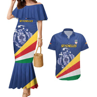 Custom Seychelles Beach Soccer 2025 Couples Matching Mermaid Dress and Hawaiian Shirt Flag Style