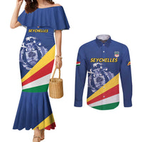 Custom Seychelles Beach Soccer 2025 Couples Matching Mermaid Dress and Long Sleeve Button Shirt Flag Style