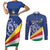 Custom Seychelles Beach Soccer 2025 Couples Matching Short Sleeve Bodycon Dress and Long Sleeve Button Shirt Flag Style