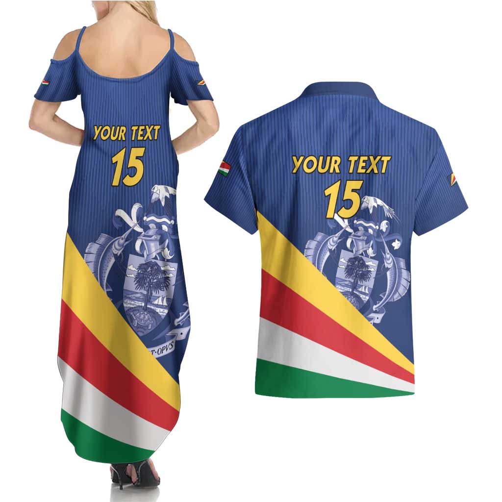 Custom Seychelles Beach Soccer 2025 Couples Matching Summer Maxi Dress and Hawaiian Shirt Flag Style