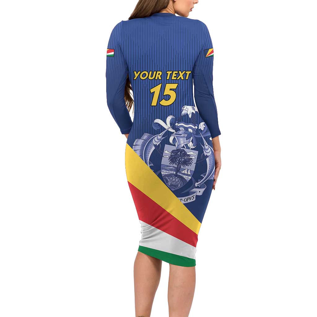 Custom Seychelles Beach Soccer 2025 Family Matching Long Sleeve Bodycon Dress and Hawaiian Shirt Flag Style