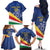 Custom Seychelles Beach Soccer 2025 Family Matching Off The Shoulder Long Sleeve Dress and Hawaiian Shirt Flag Style