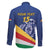 Custom Seychelles Beach Soccer 2025 Family Matching Off The Shoulder Long Sleeve Dress and Hawaiian Shirt Flag Style