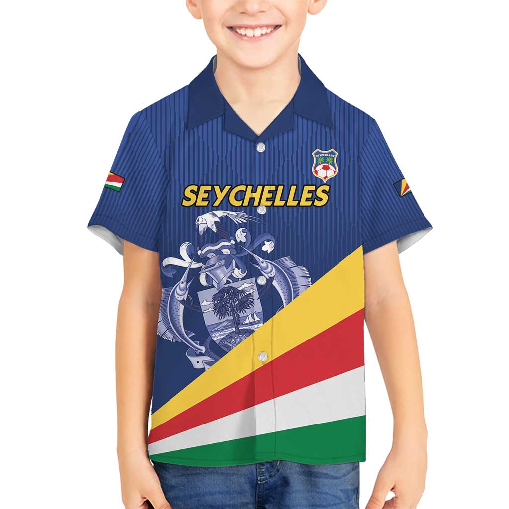 Custom Seychelles Beach Soccer 2025 Family Matching Off Shoulder Maxi Dress and Hawaiian Shirt Flag Style