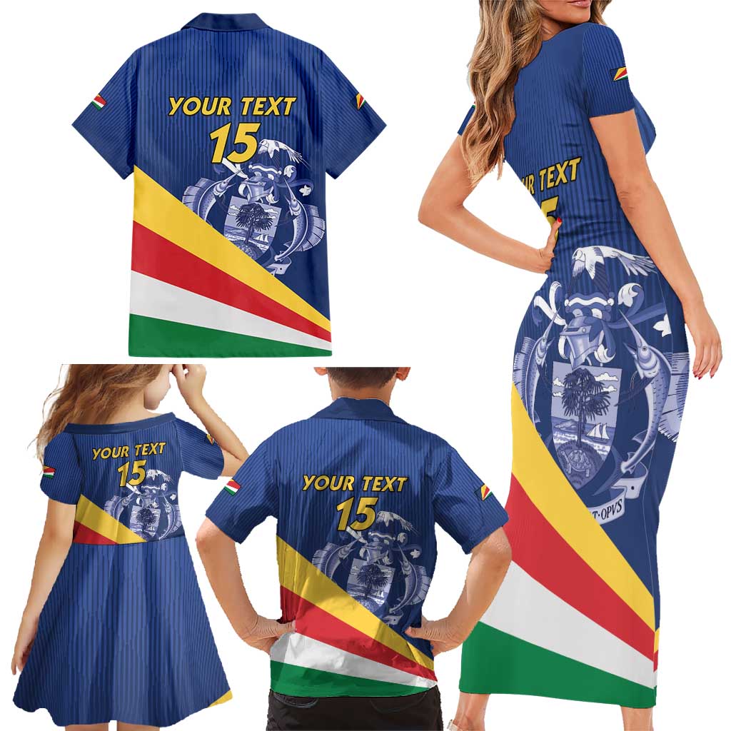 Custom Seychelles Beach Soccer 2025 Family Matching Short Sleeve Bodycon Dress and Hawaiian Shirt Flag Style