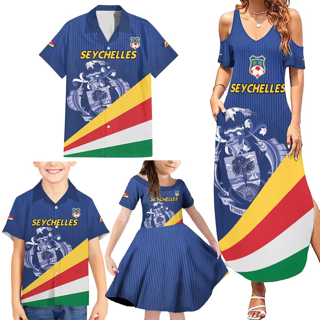 Custom Seychelles Beach Soccer 2025 Family Matching Summer Maxi Dress and Hawaiian Shirt Flag Style
