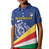 Custom Seychelles Beach Soccer 2025 Kid Polo Shirt Flag Style