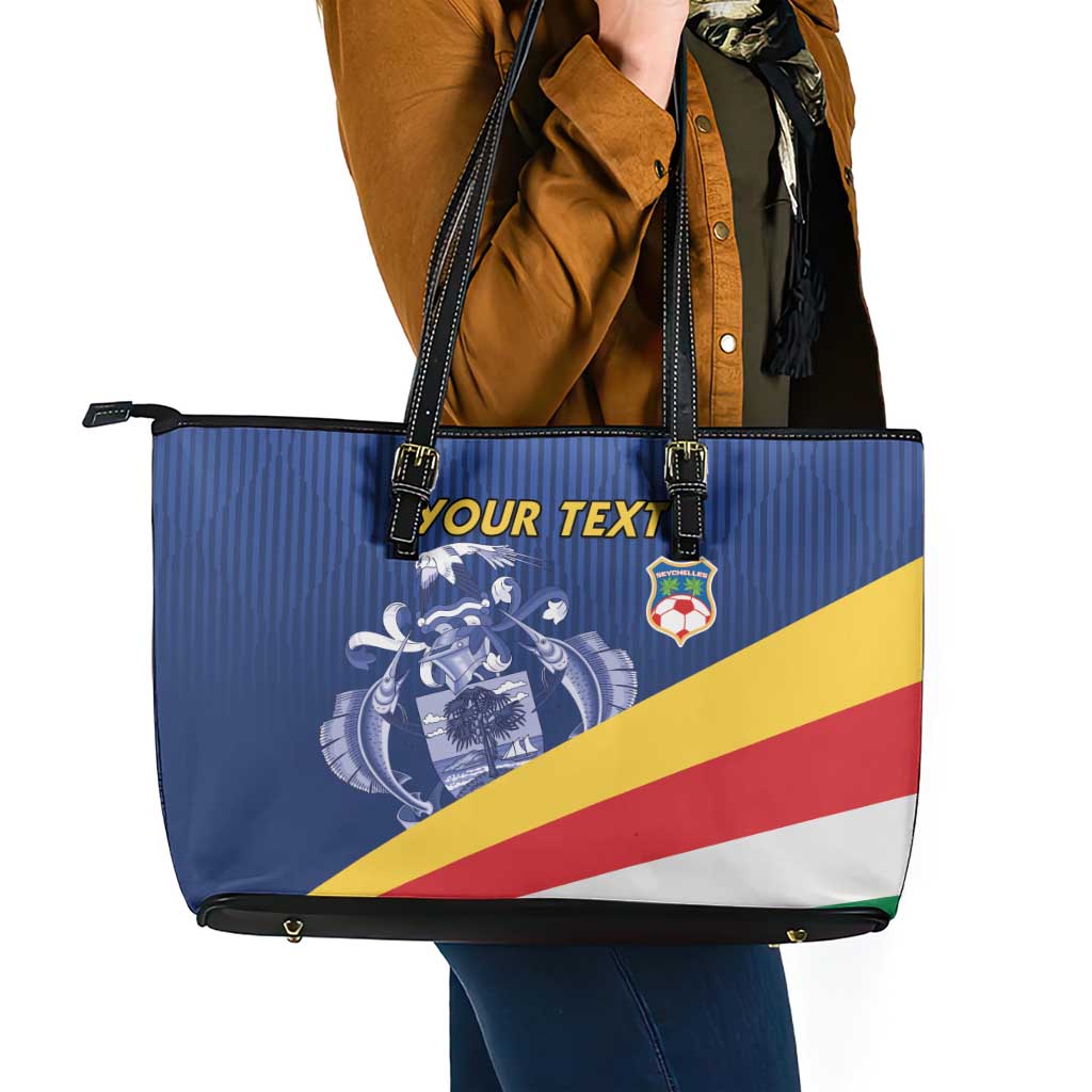 Custom Seychelles Beach Soccer 2025 Leather Tote Bag Flag Style