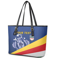 Custom Seychelles Beach Soccer 2025 Leather Tote Bag Flag Style