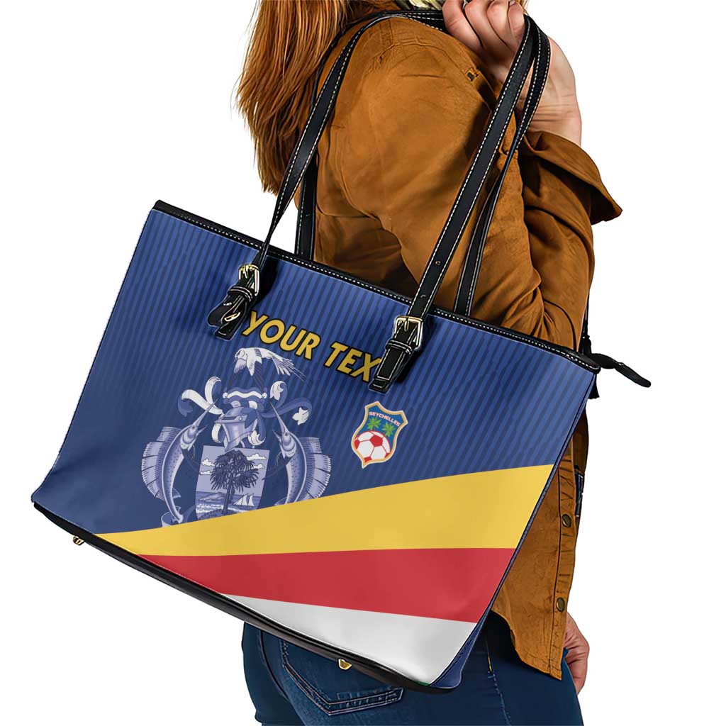 Custom Seychelles Beach Soccer 2025 Leather Tote Bag Flag Style