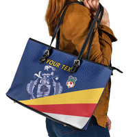 Custom Seychelles Beach Soccer 2025 Leather Tote Bag Flag Style